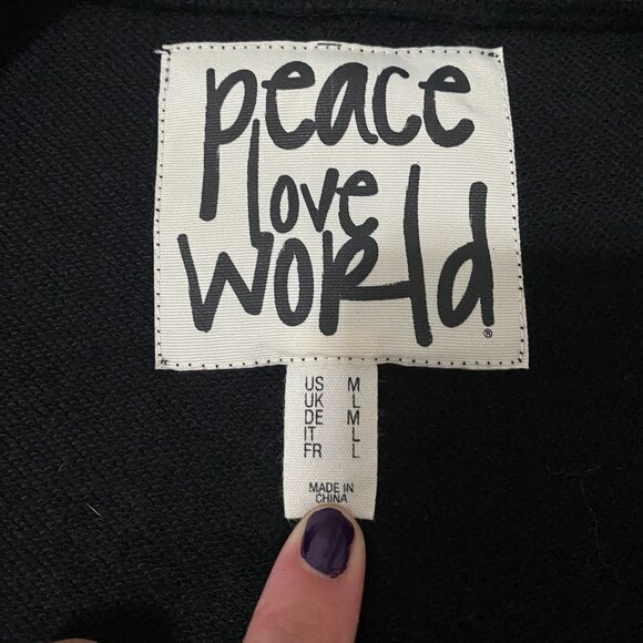 Peace Love World Oversized Ribbed Trim Terry Cloth Crewneck size M - Picture 11 of 11